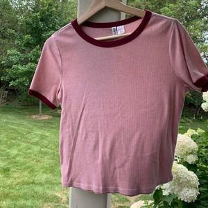 Ring-Neck Cropped Tee